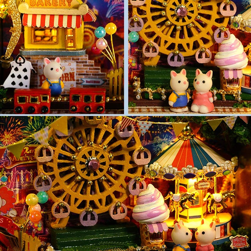 MAGQOO 3D Wooden Dollhouse Miniature DIY Doll House Kit with Furniture,1:100 DIY Box Theater Kit(Pack of 3) - Image 5